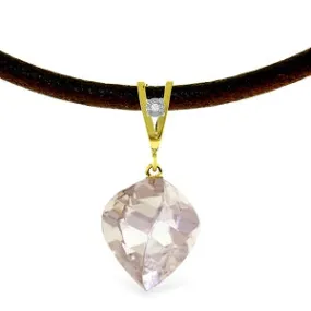 12.81 Carat 14K Solid Yellow Gold Savoire Vivre White Topaz Necklace