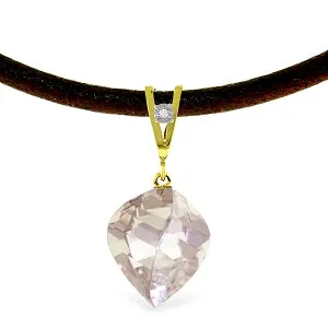 12.81 Carat 14K Solid Yellow Gold Savoire Vivre White Topaz Necklace