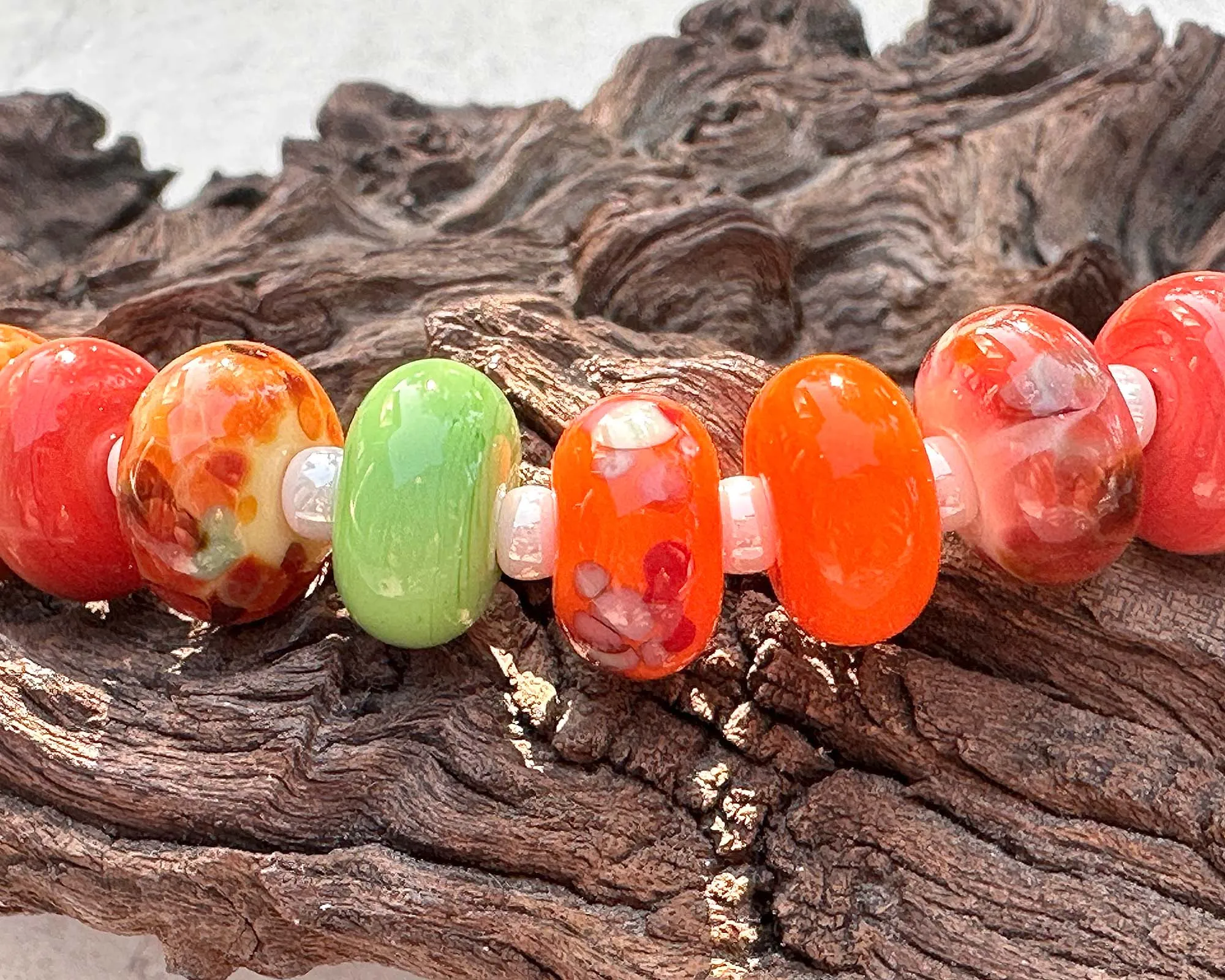13 Salsa Orange Mix Lampwork Beads Mix SRA