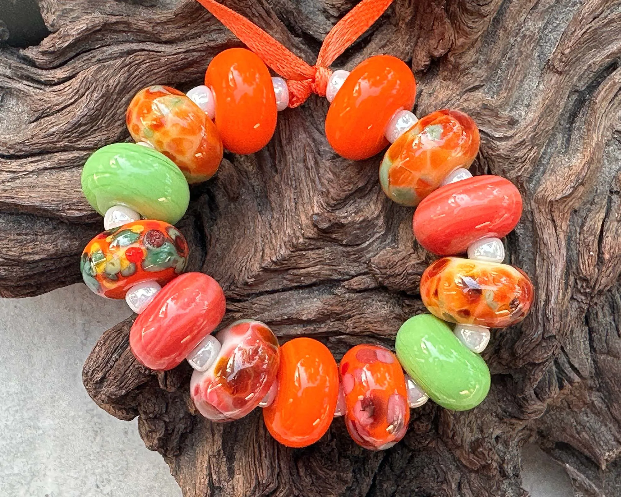 13 Salsa Orange Mix Lampwork Beads Mix SRA