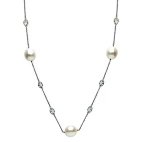 13.50CT TOPAZ & AAA SOUTH SEA PEARL 14KT BLACK GOLD BY THE YARD TIN CUP NECKLACE