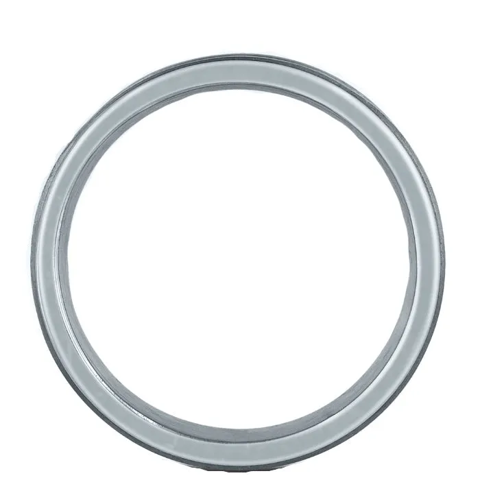 14K White Gold Mens Wedding Band with Diamonds