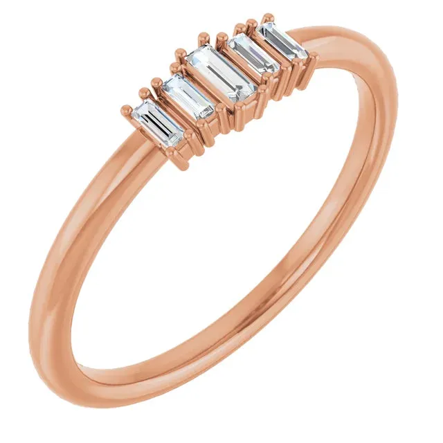 14K Yellow 1/8 CTW Diamond Deco Style Stackable Ring