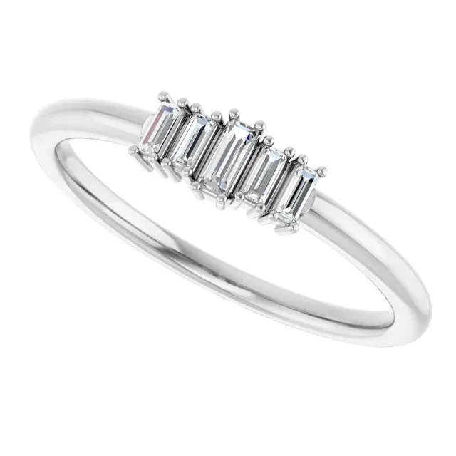 14K Yellow 1/8 CTW Diamond Deco Style Stackable Ring