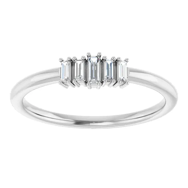 14K Yellow 1/8 CTW Diamond Deco Style Stackable Ring