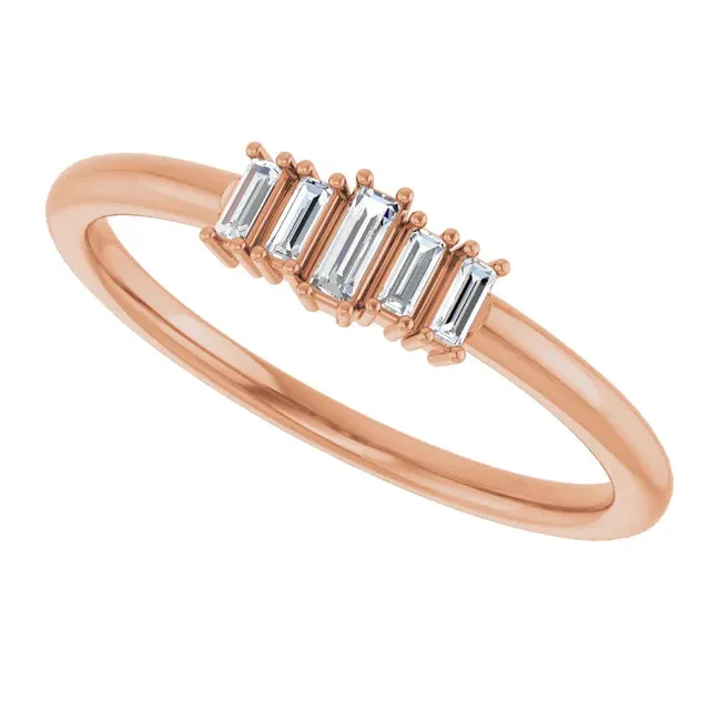 14K Yellow 1/8 CTW Diamond Deco Style Stackable Ring