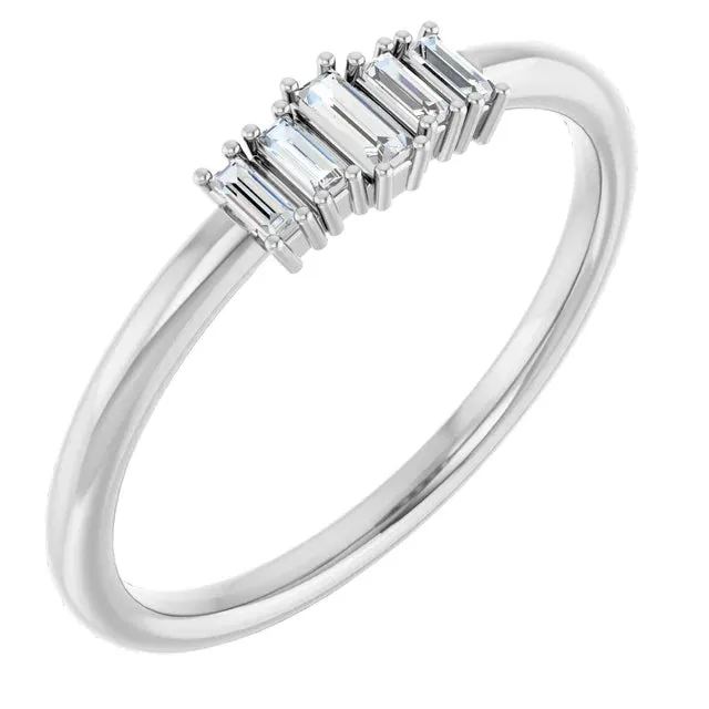 14K Yellow 1/8 CTW Diamond Deco Style Stackable Ring