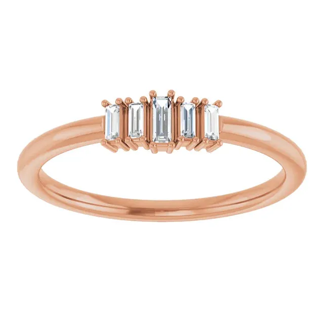 14K Yellow 1/8 CTW Diamond Deco Style Stackable Ring
