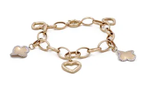 14K Yellow and White Gold Fashion Beads Bracelet
