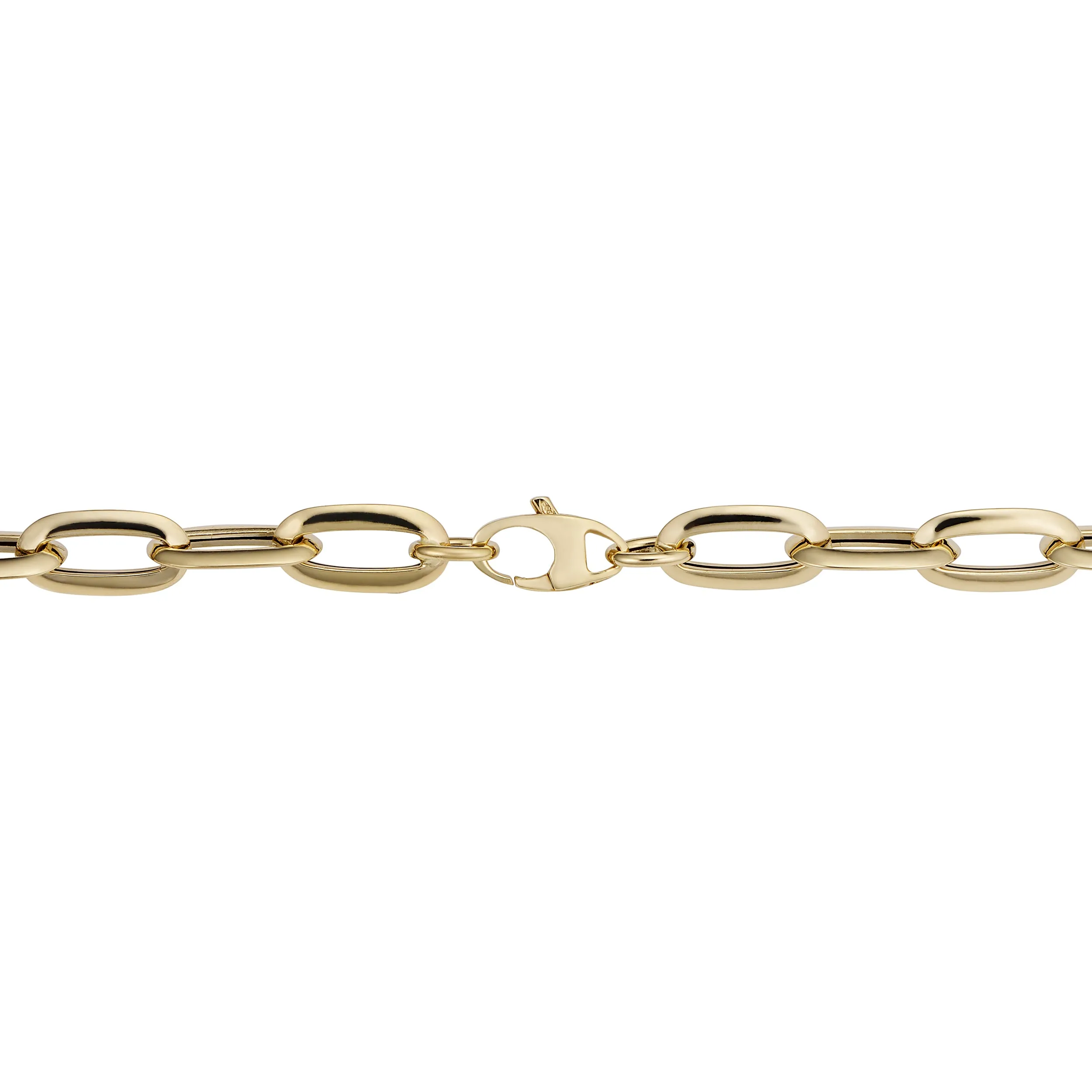 14k Yellow Gold Fancy Oval Link Bracelet (7mm, 8 inch)
