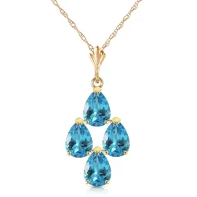 1.5 Carat 14K Solid Yellow Gold Not Just An Admirer Blue Topaz Necklace