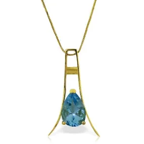 1.5 Carat 14K Solid Yellow Gold Vindication Blue Topaz Necklace