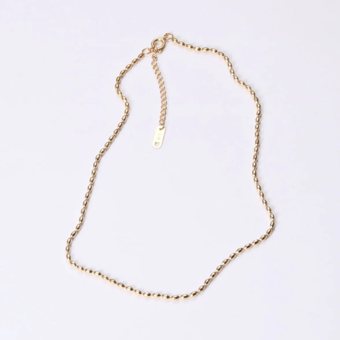 18K Gold-Filled Oval Bead Necklace