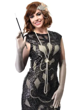 1920s Champagne 4 Piece Deluxe Gatsby Accessory Set