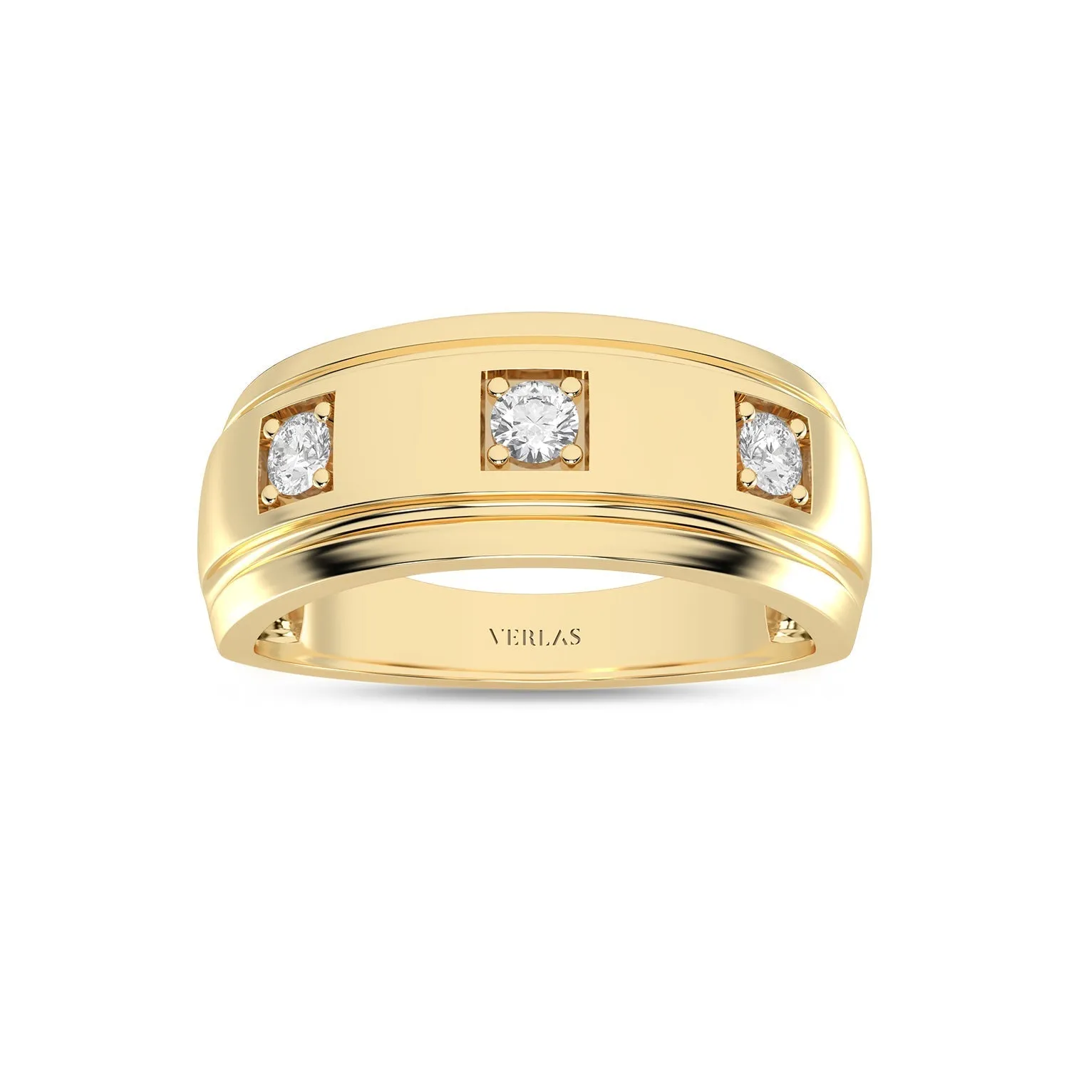 3-Stationed Round Diamond Band
