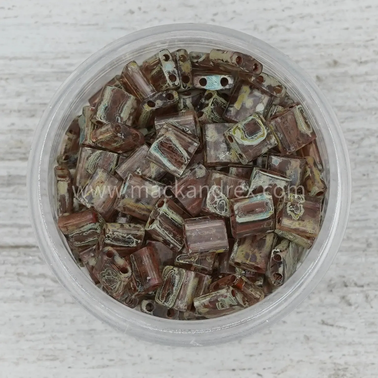 4505 Tila Beads - Amber Picasso