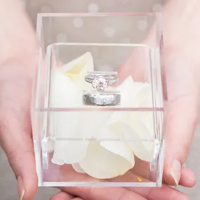 Acrylic Wedding Ring Box - Classic Filigree Etching