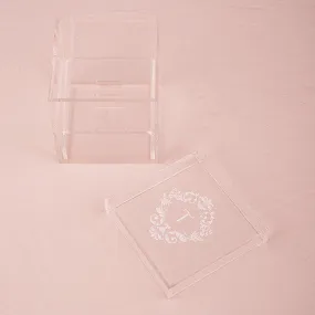 Acrylic Wedding Ring Box - Monogram Simplicity Etching