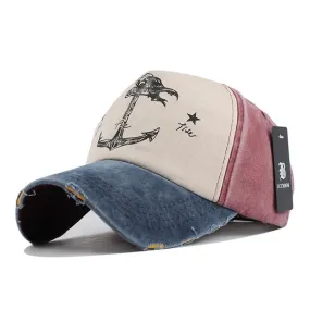 Aidase  5 panel hip hop snapback hats couples hat Man Woman pure cotton baseball caps do old pirate ship anchor gorras wash cap