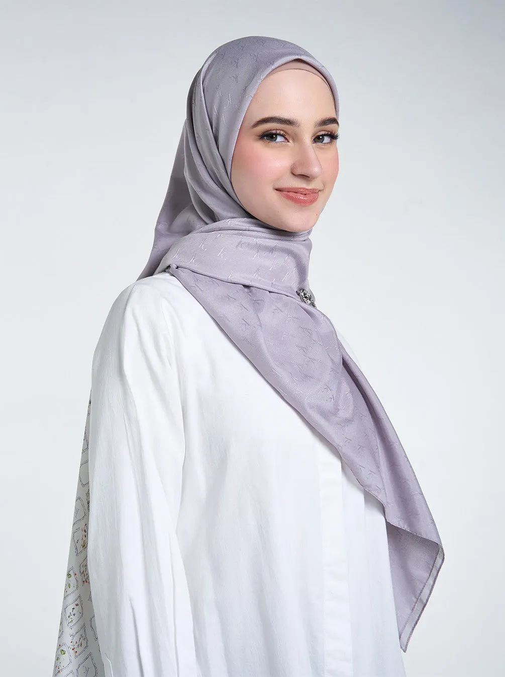 AIRY JACQUARD VOILE SCARF PLAIN NATURAL