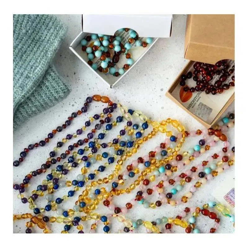 Amber Stone - Baltic Amber & Turquoise Necklace 136