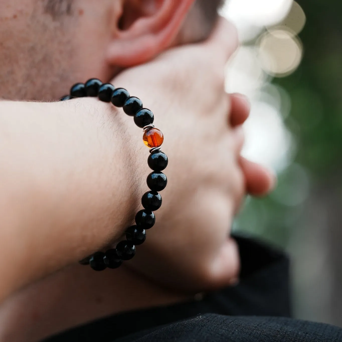 Ancient Amber Protection Signature Stretch Bracelet