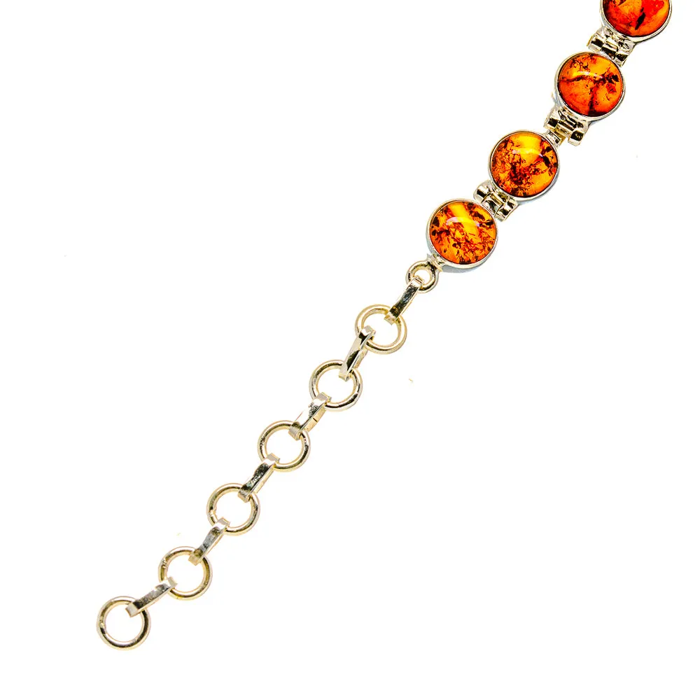 Baltic Amber 925 Sterling Silver Bracelet 6 1/4 -8 1/4" BR876361