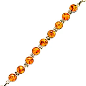 Baltic Amber 925 Sterling Silver Bracelet 6 1/4 -8 1/4" BR876361