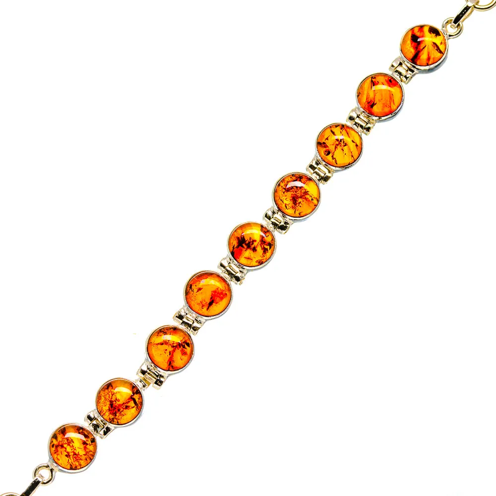 Baltic Amber 925 Sterling Silver Bracelet 6 1/4 -8 1/4" BR876361