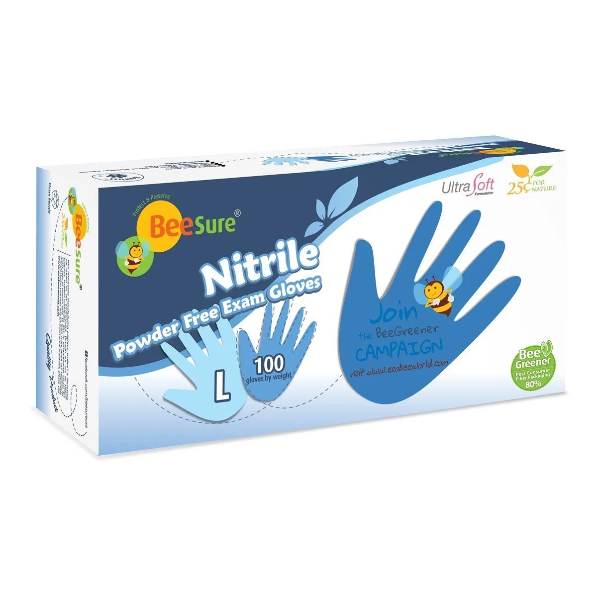 BeeSure Nitrile Gloves (100/box)