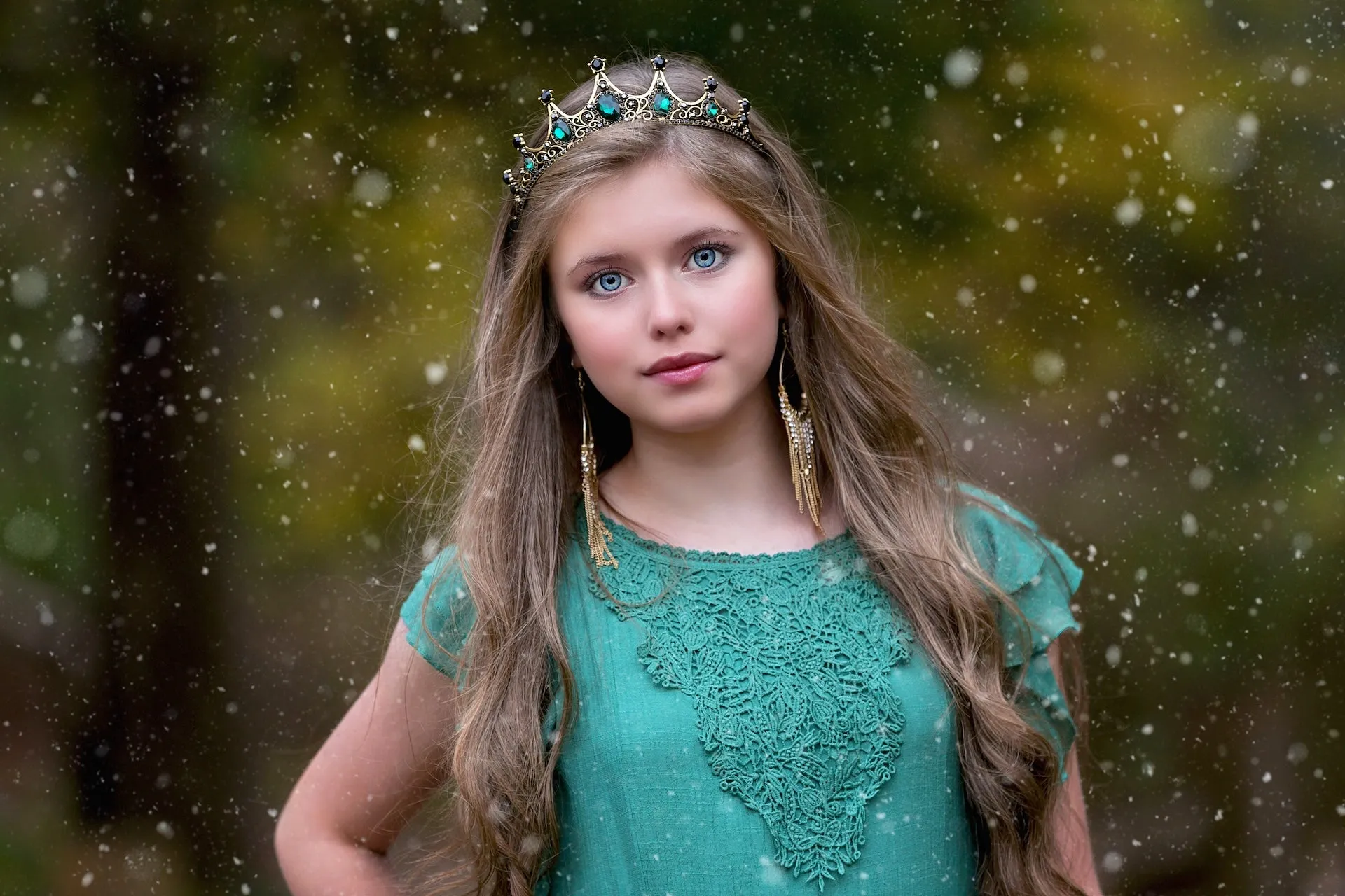 Beguiling Green Crystal Crown