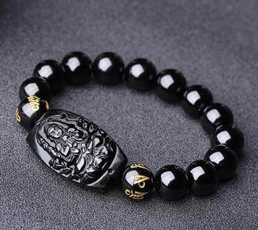 Black Obsidian Energy Bracelet Enlightenment Buddha Bracelet