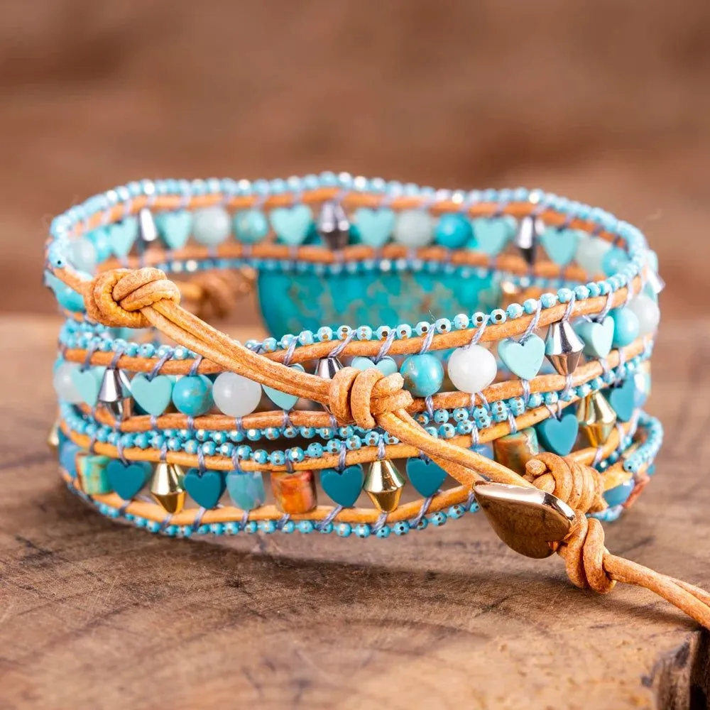 Blue Heart Big Stone Bracelet