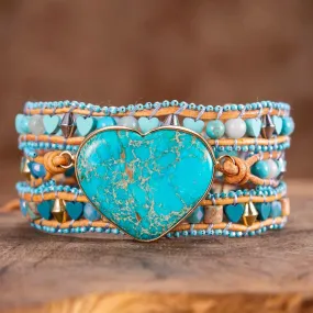 Blue Heart Big Stone Bracelet