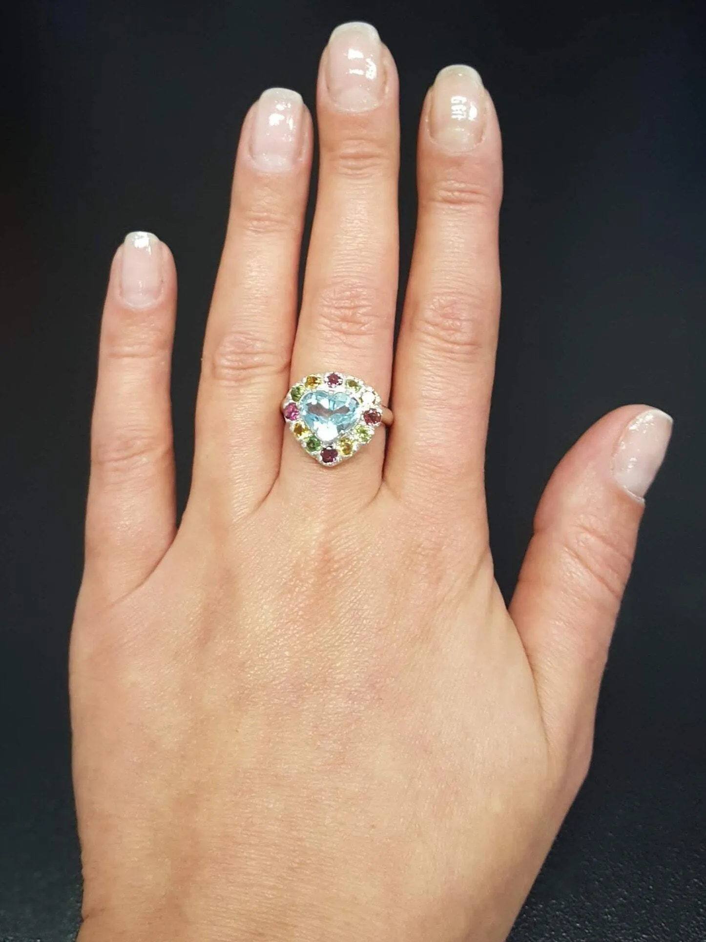 Blue Heart Ring - Blue Topaz Ring - December Birthstone Ring