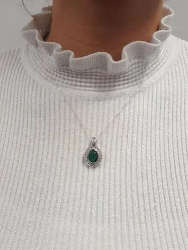 Blue Topaz Victorian Necklace - Natural Blue Topaz Pendant - December Birthstone Necklace