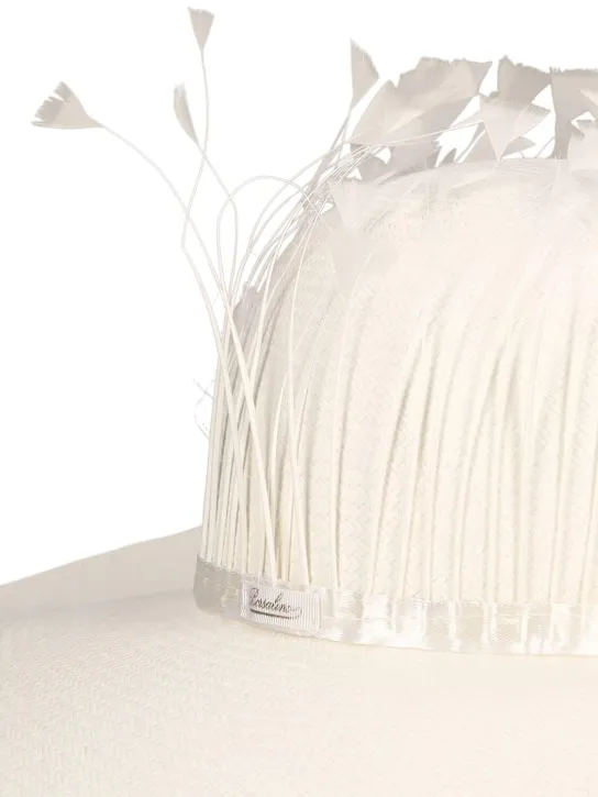 Borsalino   Violet fine embellished straw panama hat 