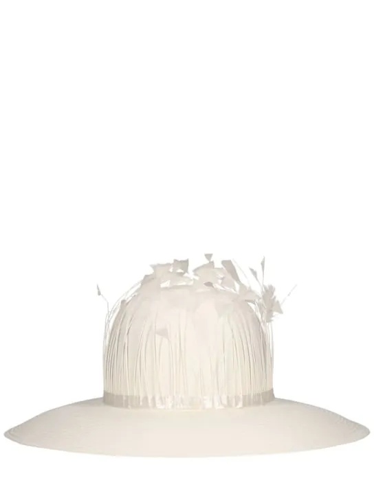 Borsalino   Violet fine embellished straw panama hat 