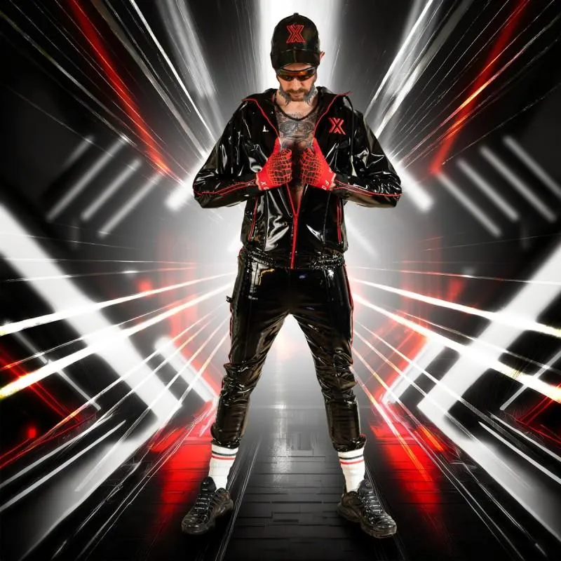 BOXER Shining Sports Jacket, Black/Red