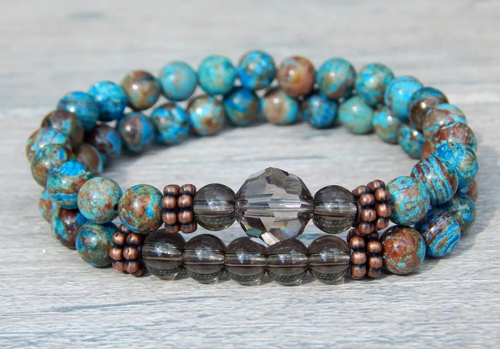 Bracelets for Women - Blue Jasper Beaded Bracelet