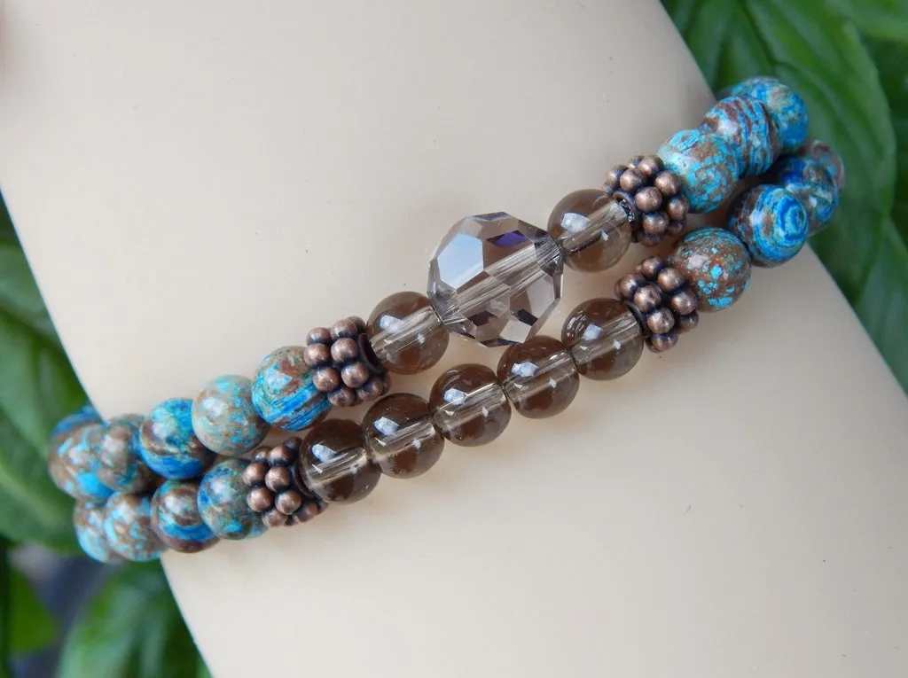 Bracelets for Women - Blue Jasper Beaded Bracelet