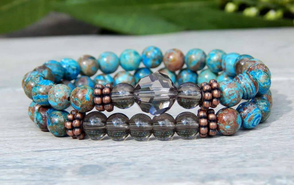 Bracelets for Women - Blue Jasper Beaded Bracelet