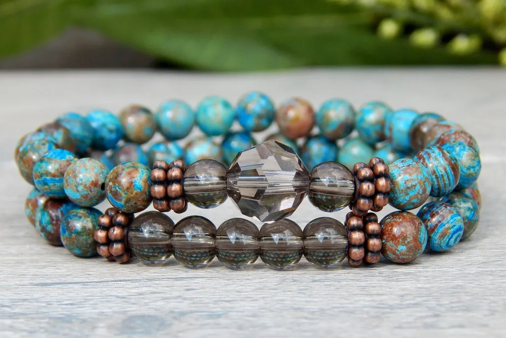Bracelets for Women - Blue Jasper Beaded Bracelet
