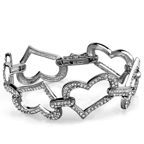 Brass Bracelet with Top Grade Crystal in Clear for Women Style LO3825