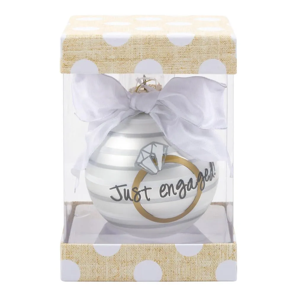 Bridal Ring - “Just Engaged” Frosted Ornament