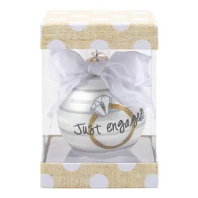 Bridal Ring - “Just Engaged” Frosted Ornament
