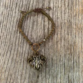 “Busy Bee” Metal Beaded Adjustable Bracelet