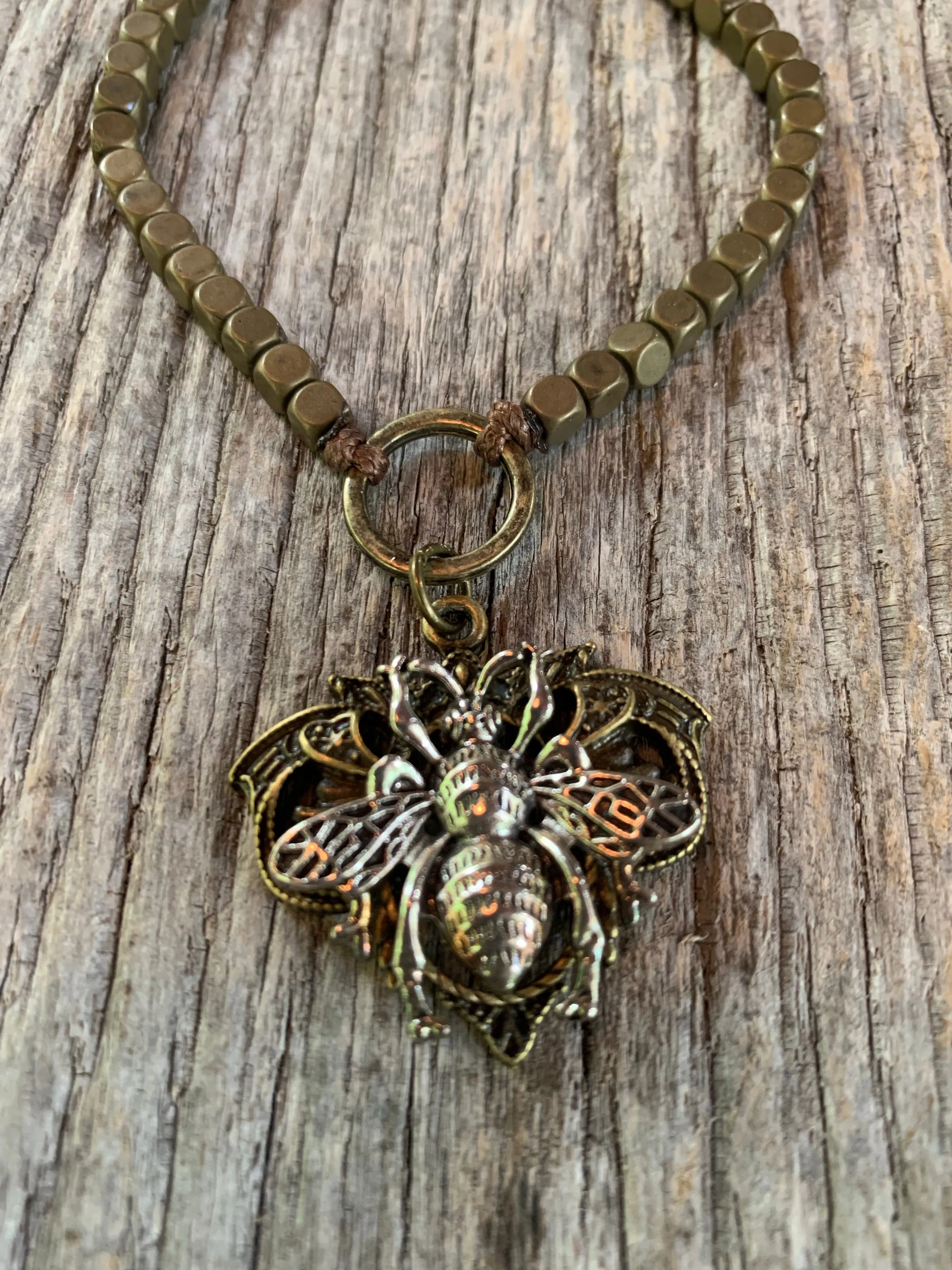 “Busy Bee” Metal Beaded Adjustable Bracelet