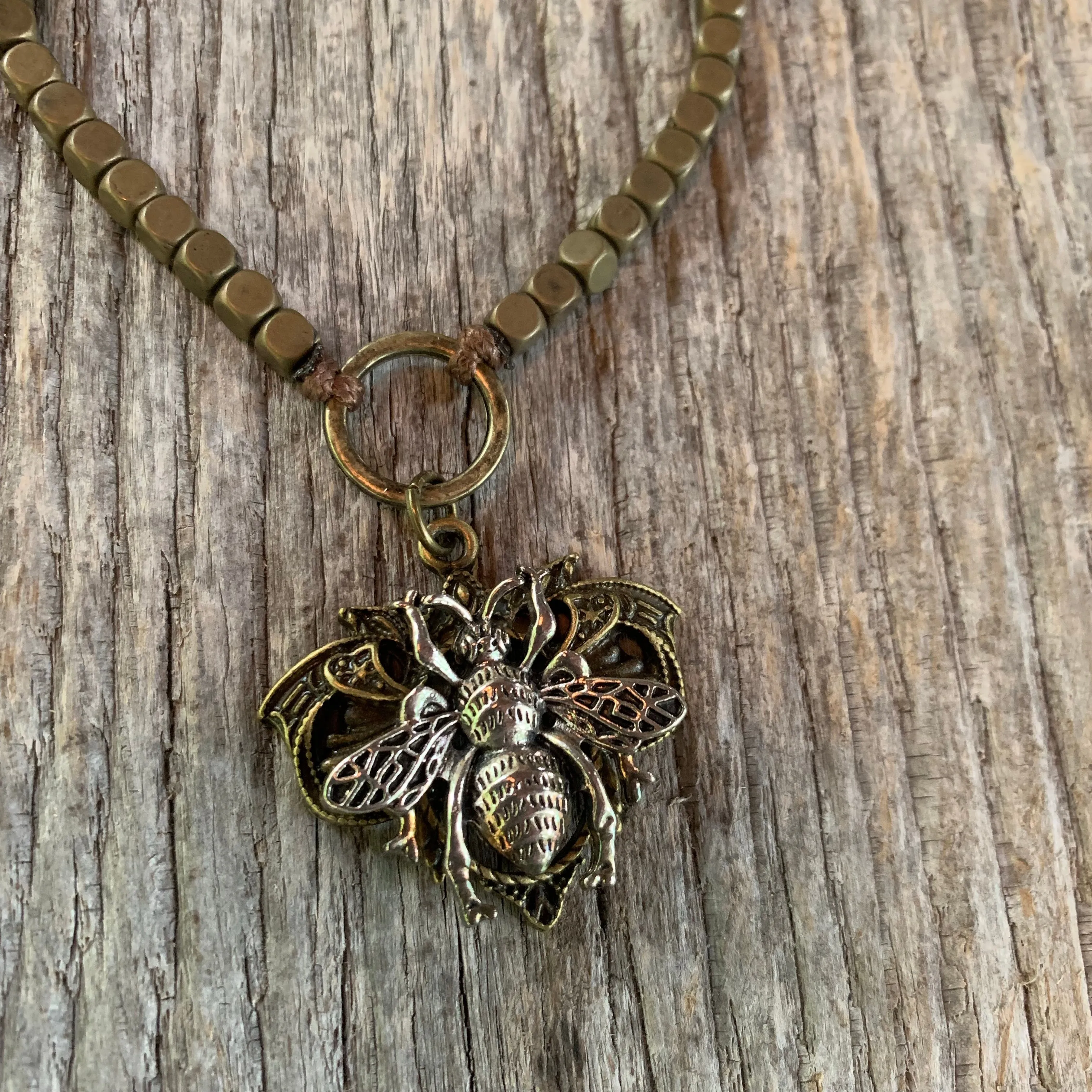 “Busy Bee” Metal Beaded Adjustable Bracelet