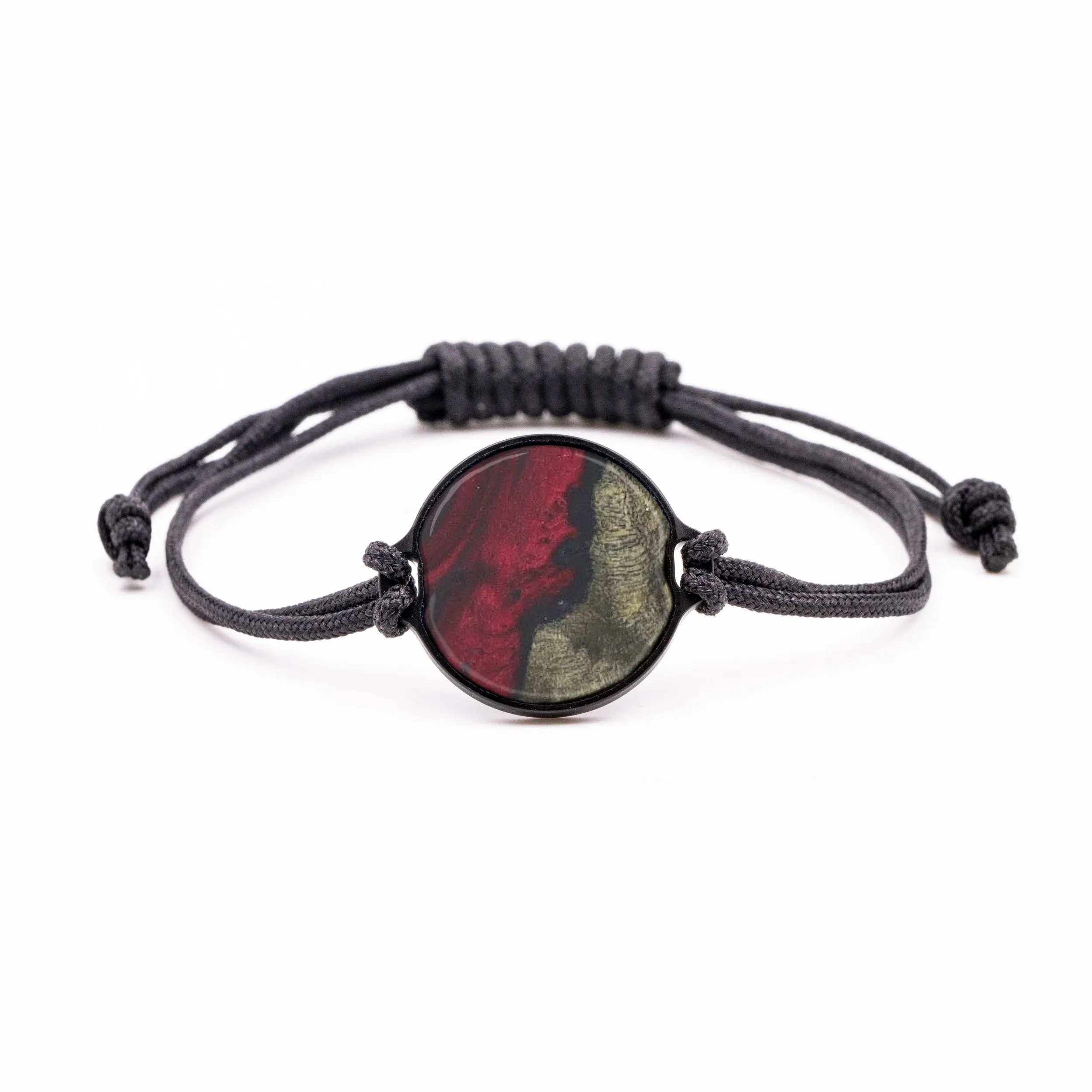 Circle Wood Resin Bracelet - Kast (Dark Red, 575307)